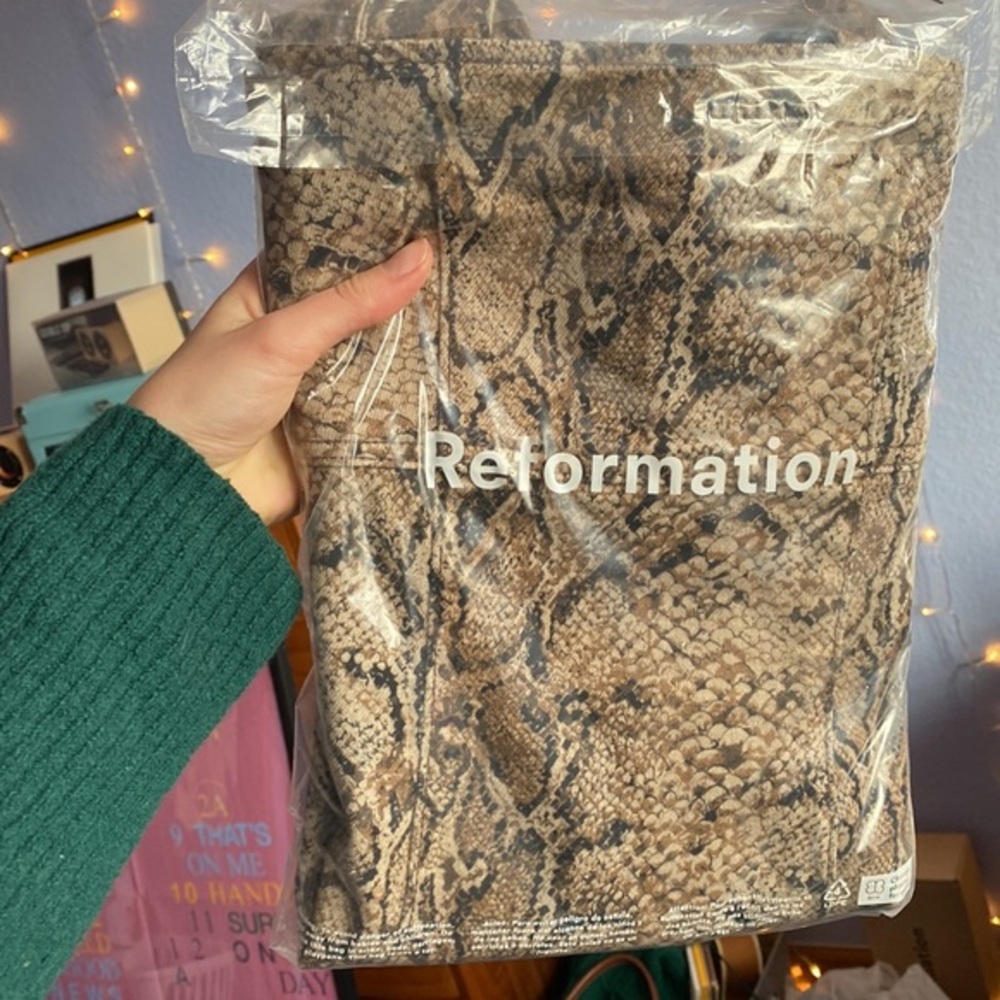 Reformation Lizzie Mini Dress Snakeskin - Picture 7 of 7